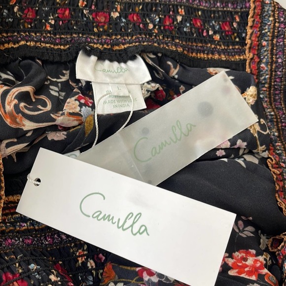 NEW Camilla SIZE L (100% Silk) A Girl Like You Off The Shoulder Mini Dress - Picture 10 of 10